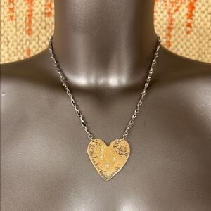 Jes MaHarry “Healing Heart” gold/diamond large heart Necklace. JM gift included!